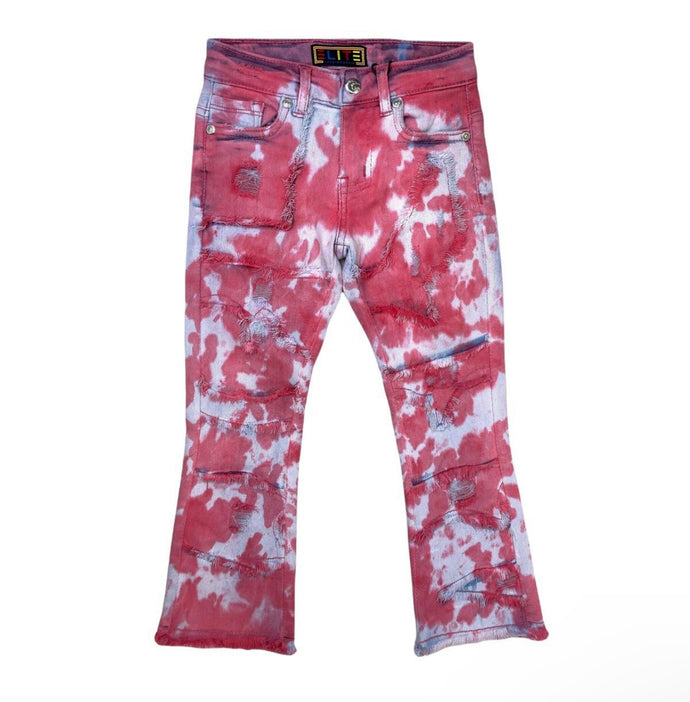 Elite Junior Boy’s Red Tye-Dye Denim Jeans