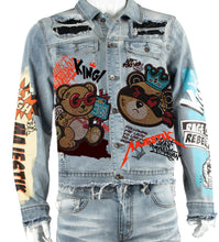 Load image into Gallery viewer, King Patched Denim Jacket
