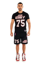 Load image into Gallery viewer, GV Varsity Shirt Black/Red/Silver
